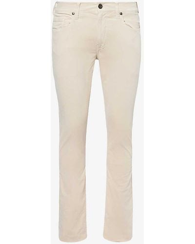 PAIGE Federal Straight-leg Mid-rise Stretch-denim Jeans - Natural