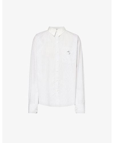Acne Studios Saffron Logo-embroidered Cotton-poplin Shirt - White