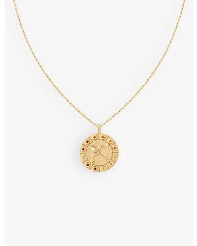 Astrid & Miyu Sagittarius Bold Zodiac Plated Recycled 925 Sterling-silver Necklace - Metallic