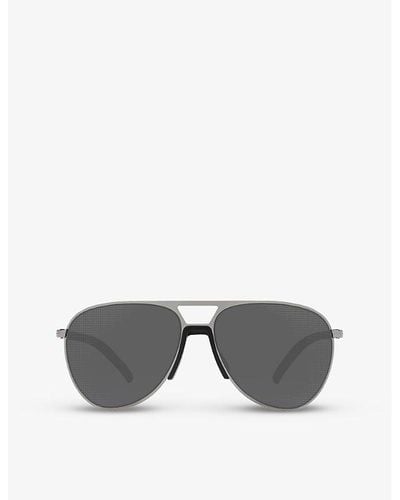 Prada Linea Rossa Ps 51xs Linea Rossa Pilot-frame Metal Sunglasses - Grey