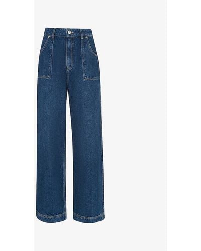 Whistles Raya Wide-leg High-rise Jeans - Blue
