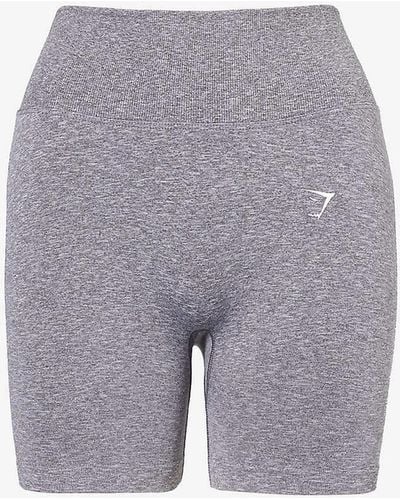 GYMSHARK Lift Seamless Contouring Logo-print Stretch-jersey Shorts - Grey