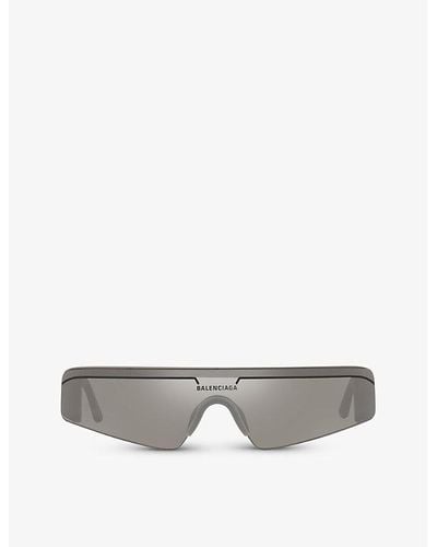 Balenciaga 6e000184 Bb0003s Rectangle-frame Acetate Sunglasses - Gray
