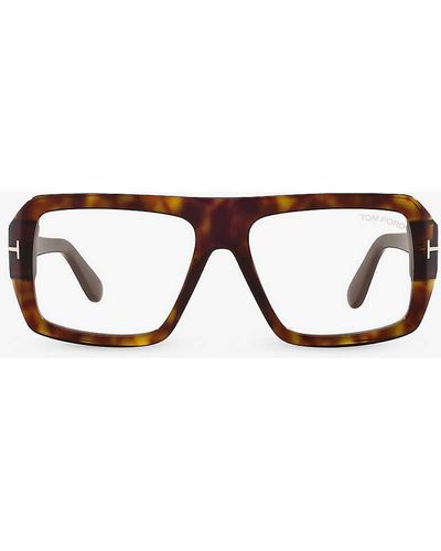 Tom Ford Ft5903-b Square-frame Acetate Glasses - Brown