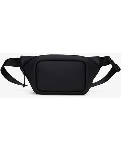 Rains Adjustable-strap Coated-shell Mini Bum Bag - Black