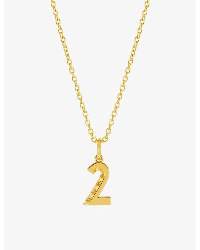 Rachel Jackson Symbolic Number 2 22ct Yellow -plated Sterling Silver Pendant Necklace - Metallic