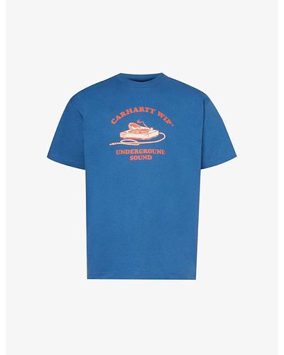 Carhartt Underground Sound Graphic-print Cotton-jersey T-shirt - Blue