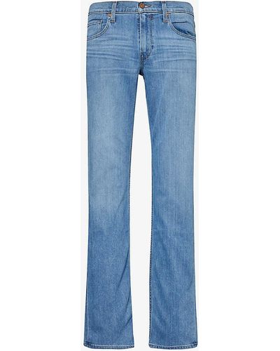 PAIGE Normandie Straight-leg Low-rise Stretch-woven Blend Jeans - Blue