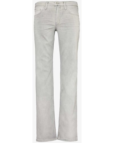 PAIGE Normandie Straight-leg Mid-rise Jeans - Grey