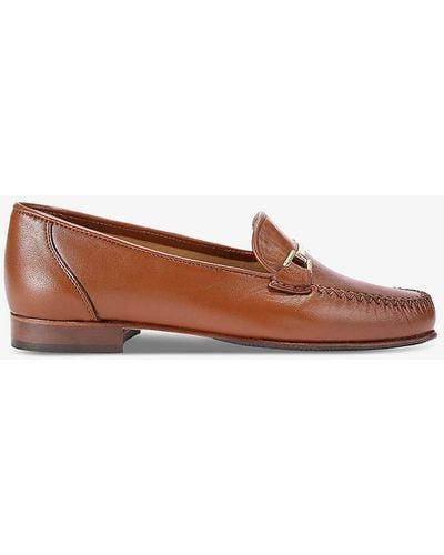 Carvela Kurt Geiger Marina Chain-embellished Flat Leather Loafers - Brown