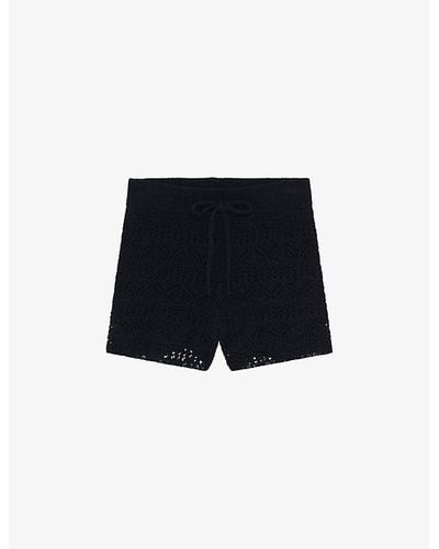 IRO Loreen Self Tie-fastened Crochet Shorts - Black