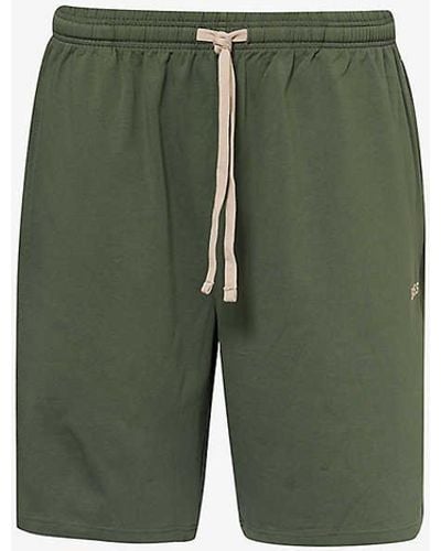 BOSS Mid-rise Cotton-blend Stretch-jersey Short - Green