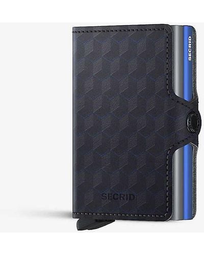 Secrid Twinwallet Leather And Aluminium Card Holder - Blue