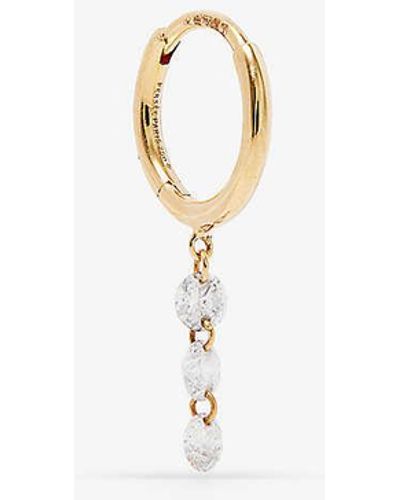 PERSÉE 18ct Yellow-gold And 0.40ct Diamond Single Hoop Earring - White