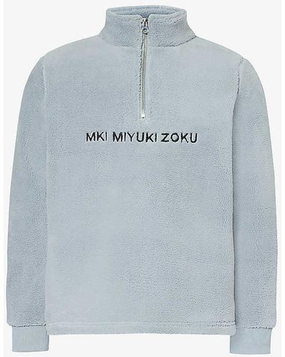 MKI Miyuki-Zoku V2 Brand-embroidered Fleece Sweatshirt Xx - Blue