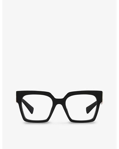 Miu Miu Mu 04uv Square-frame Acetate Glasses - Black