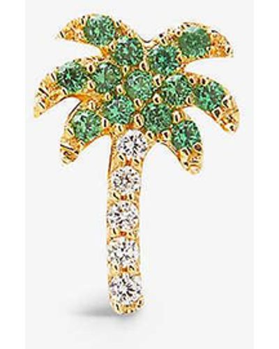 Roxanne First Rocky's Palm Tree 14ct White-gold And 0.23ct Diamond Single Stud Earring