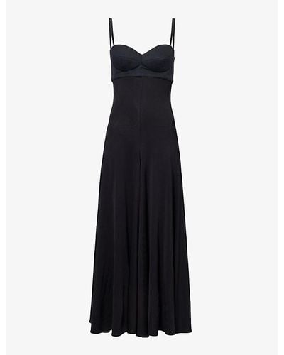 Magda Butrym Bow-embellished Stretch-woven Maxi Dress - Black