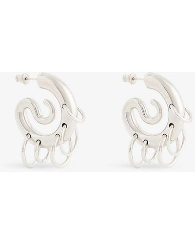 Panconesi Spiral Rhodium-plated Copper Hoop Earrings - White