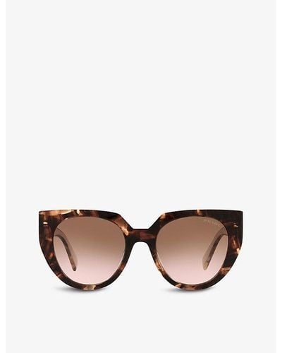 Prada Pr 14ws Cat Eye-frame Acetate Sunglasses - Brown
