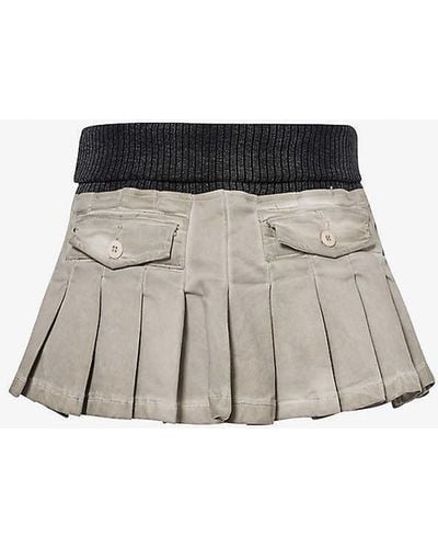 Jaded London Cargo Flap-pocket Mid-rise Cotton-blend Mini Skirt - White