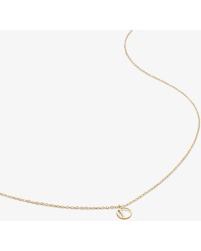 Monica Vinader Small Letter O 14ct Yellow-gold Pendant Necklace - White