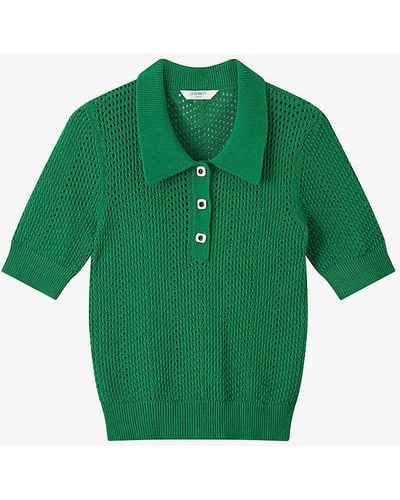 LK Bennett Nancy Open-weave Knitted Top - Green