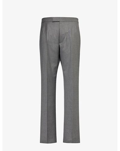 Thom Browne High-rise Slim-fit Wool Pants - Gray
