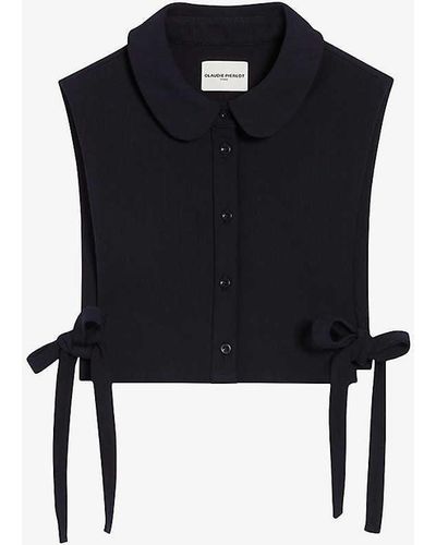 Claudie Pierlot Button-down Removable Wool-blend Collar - Black
