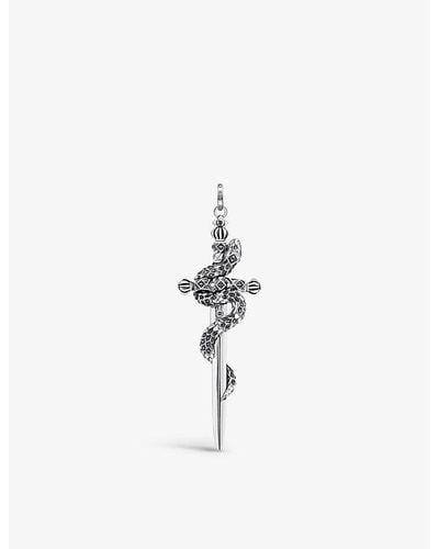 Thomas Sabo Sword With Snake Sterling Silver And Zirconia Pendant - White