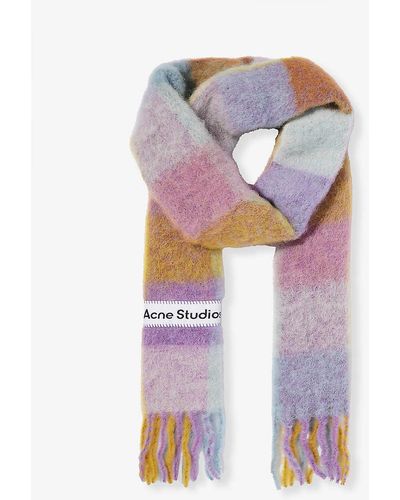 Acne Studios Vally Checked Wool-blend Scarf - White