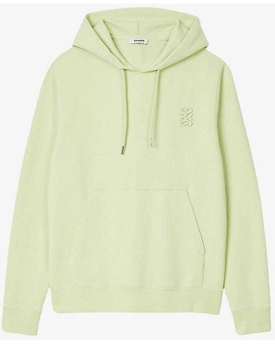 Sandro Logo-embroidered Relaxed-fit Cotton Hoody X - Green