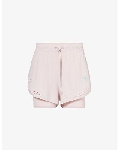 adidas By Stella McCartney Training Graphic-print Stretch-recycled-polyester Shorts - Pink