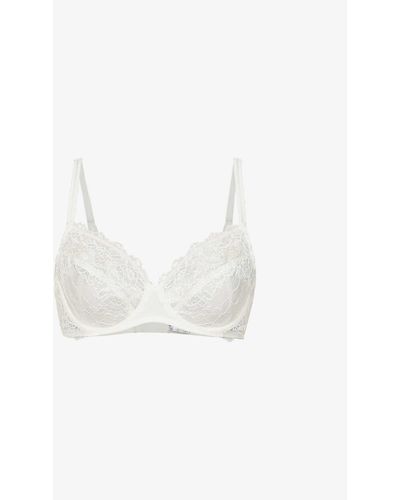 Wacoal Lace Perfection Underwired Stretch-lace Half-cup Bra - White