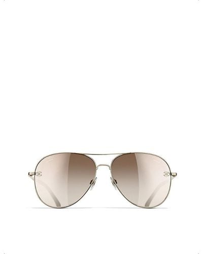 Chanel Pilot Sunglasses - Metallic