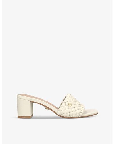 Carvela Kurt Geiger Laatice Woven-texture Faux-leather Heeled Mules - White