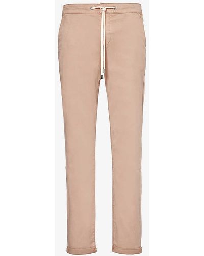 PAIGE Fraser Elasticated-waist Tapered-leg Stretch-woven Trousers - Natural