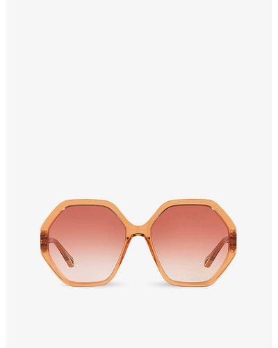 Chloé Ch0008s Acetate Geometric-frame Sunglasses - Orange