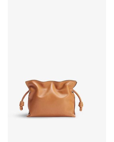 Loewe Flamenco Mini Leather Clutch Bag - White