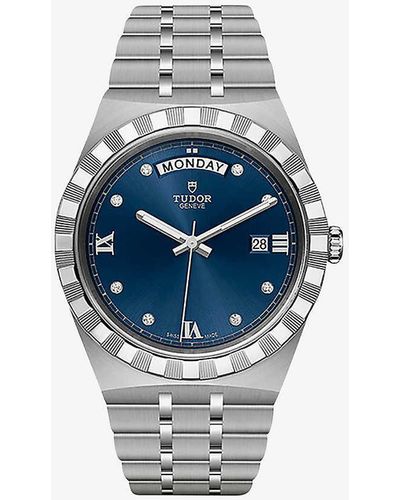 Tudor M28600-0006 Royal Stainless Steel And Diamond-set Dial Automatic Watch - Blue