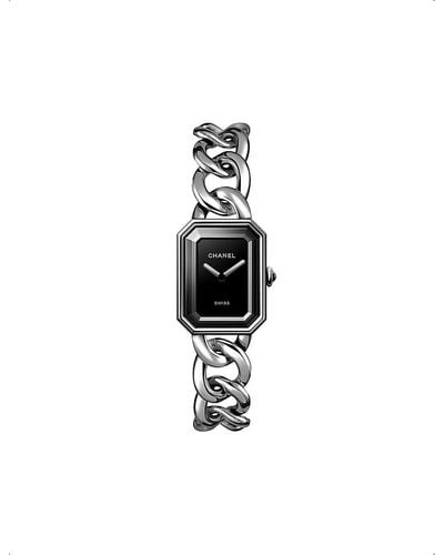 Chanel H7018 Première Gourmette Large Onyx And Steel High Precision Quartz Movement Watch - White
