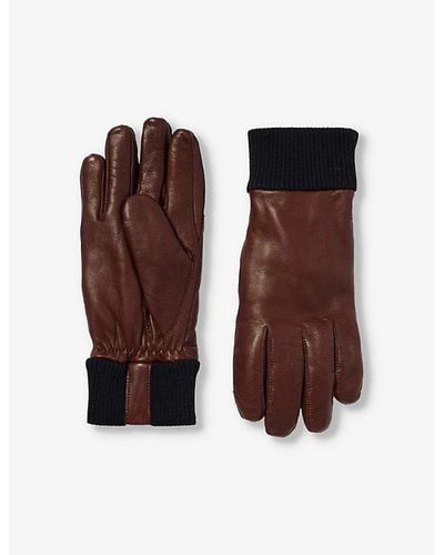 Hestra Fredrik Rib-cuff Leather Gloves - Brown