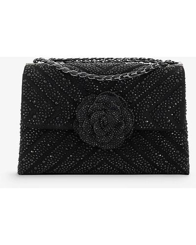 Dune Richmond Diamante-embellished Quilted Woven Hand Bag - Black