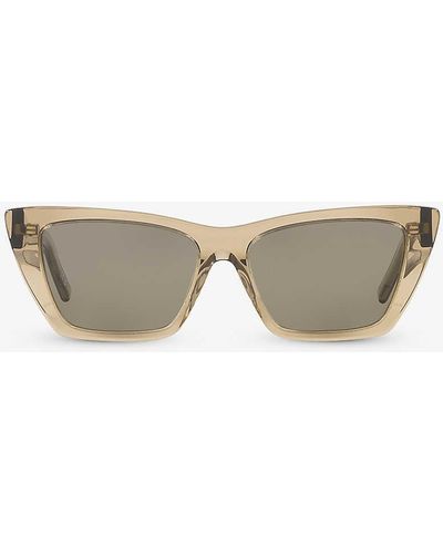 Saint Laurent Sl276 Mica Cat-eye Frame Acetate Sunglasses - Brown