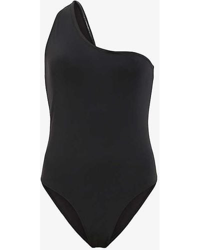 AllSaints Correl One-shoulder Stretch-woven Swimsuit - Black
