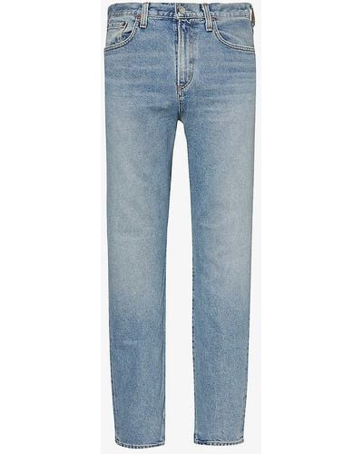 Agolde Curtis Tapered-leg Mid-rise Stretch-denim Jeans - Blue