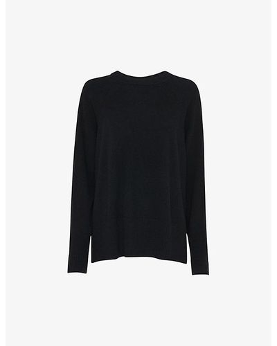Whistles Ultimate Crew-neck Relaxed-fit Cashmere Sweater - Black