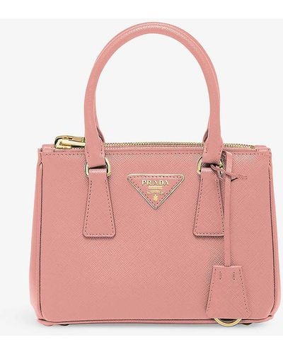 Prada Galleria Mini Saffiano-leather Tote Bag - Pink