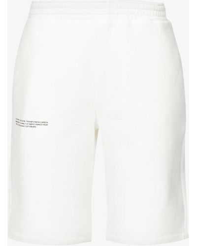 PANGAIA Text-print Recycled And Organic Cotton-blend Shorts - White