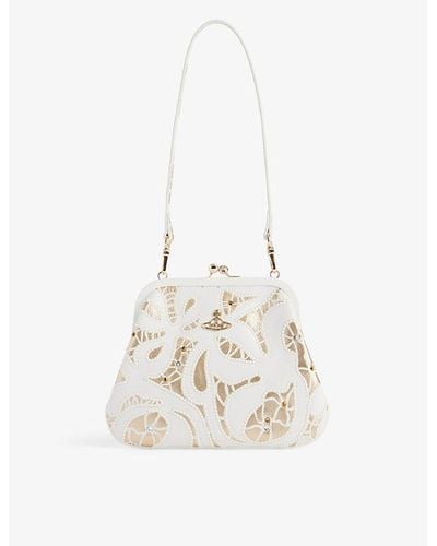 Vivienne Westwood Abstract-print Leather Clutch - White